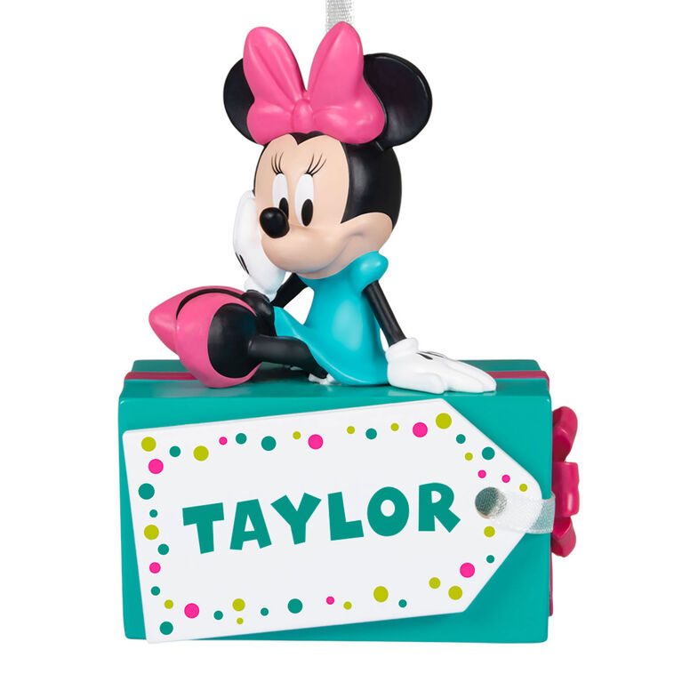 hallmark Disney Minnie Mouse Christmas Present Personalized Ornament Custom Text