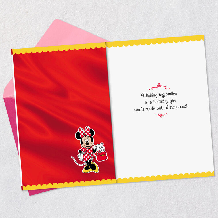 Hallmark Disney Minnie Mouse Cupcake Birthday Card For Girls