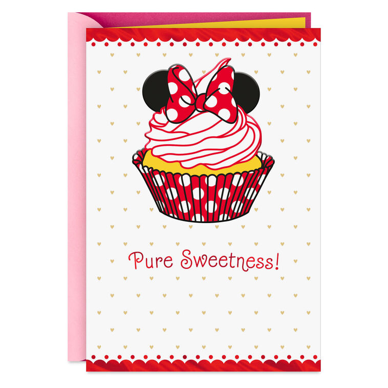 hallmark Disney Minnie Mouse Cupcake Birthday Card for Girls