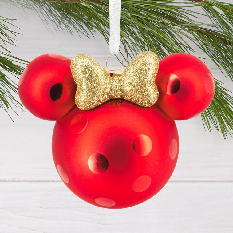 Hallmark Disney Minnie Mouse Ears Icon Glass Hallmark Ornament