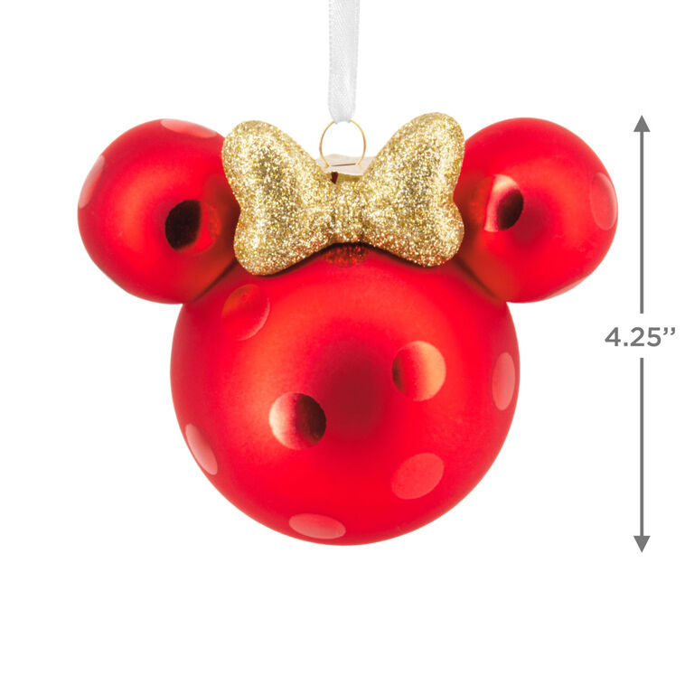 Hallmark Disney Minnie Mouse Ears Icon Glass Hallmark Ornament