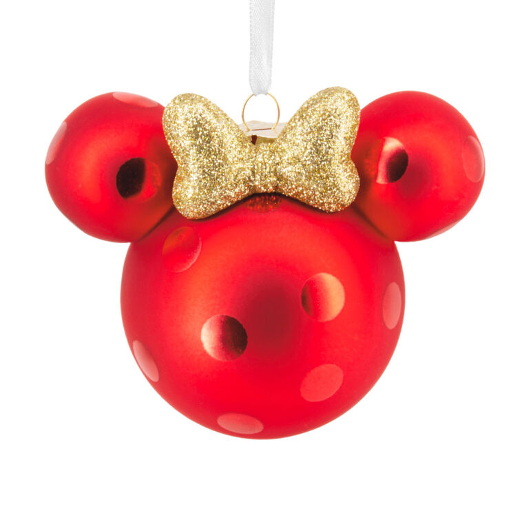 hallmark Disney Minnie Mouse Ears Icon Glass Hallmark Ornament