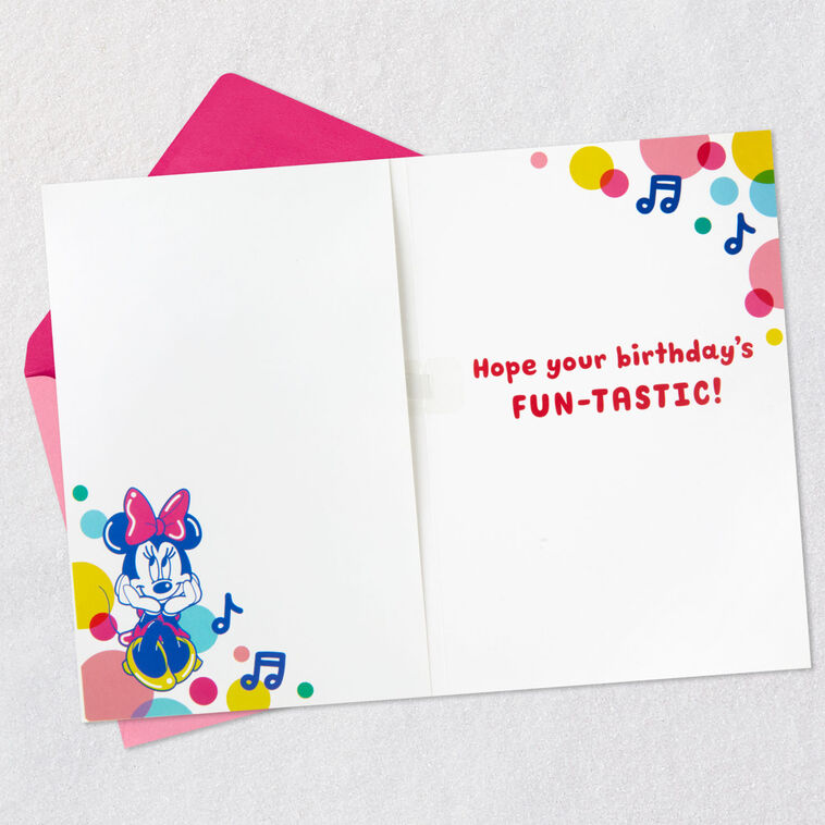 Hallmark Disney Minnie Mouse Fun-tastic Musical 4th Birthday Card