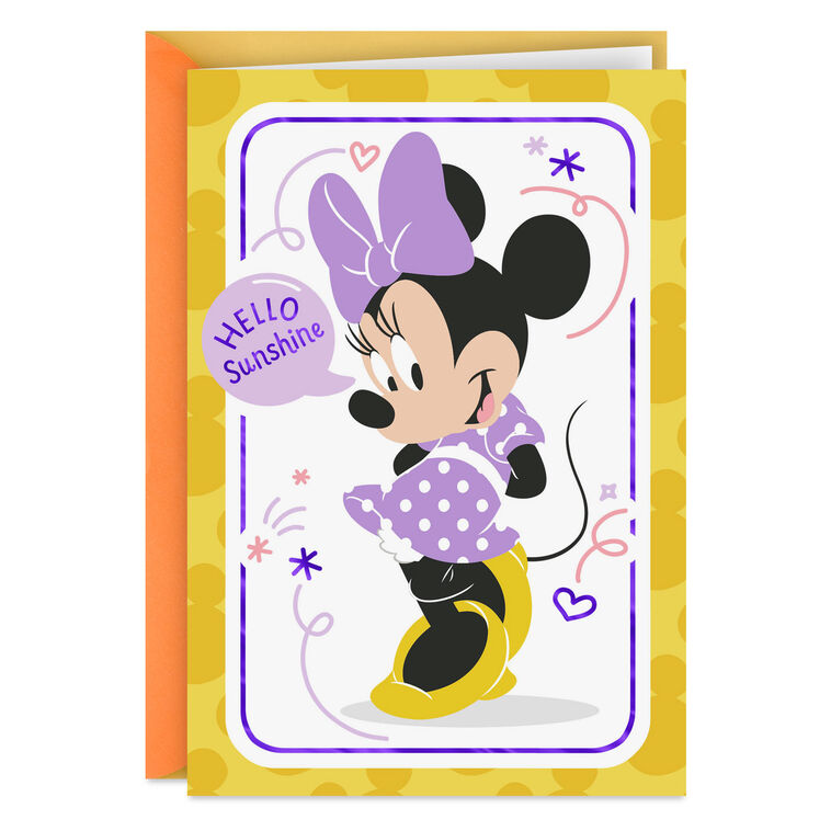 hallmark Disney Minnie Mouse Hello Sunshine Birthday Card for Kids
