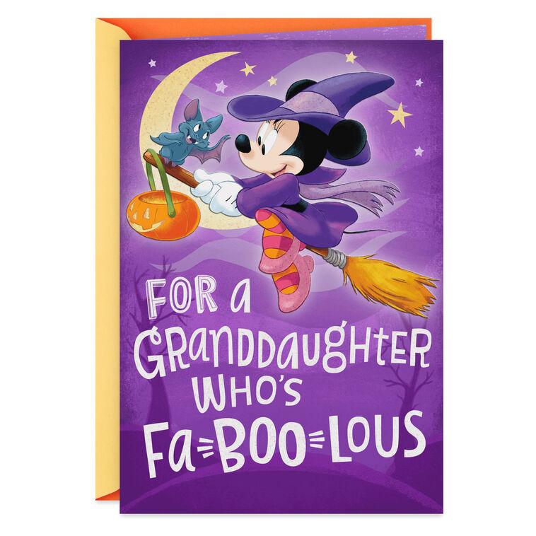hallmark Disney Minnie Mouse You're Fa-Boo-Lous Halloween Card for Granddaughter