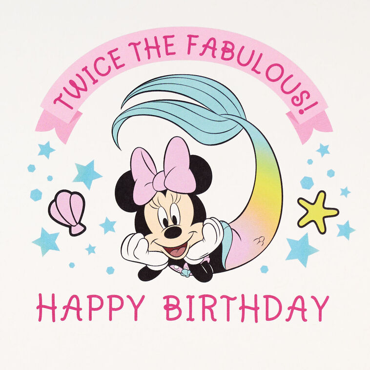 Hallmark Disney Minnie Mouse You're Twice The Fun 2nd Birthday Card With Sticker