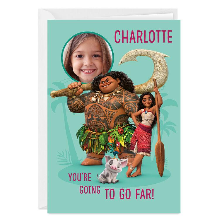 hallmark Disney Moana and Maui You'll Go Far Custom Birthday Card