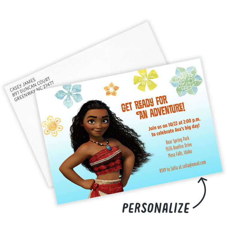 Hallmark Disney Moana Get Ready For Adventure Flat Birthday Invitation