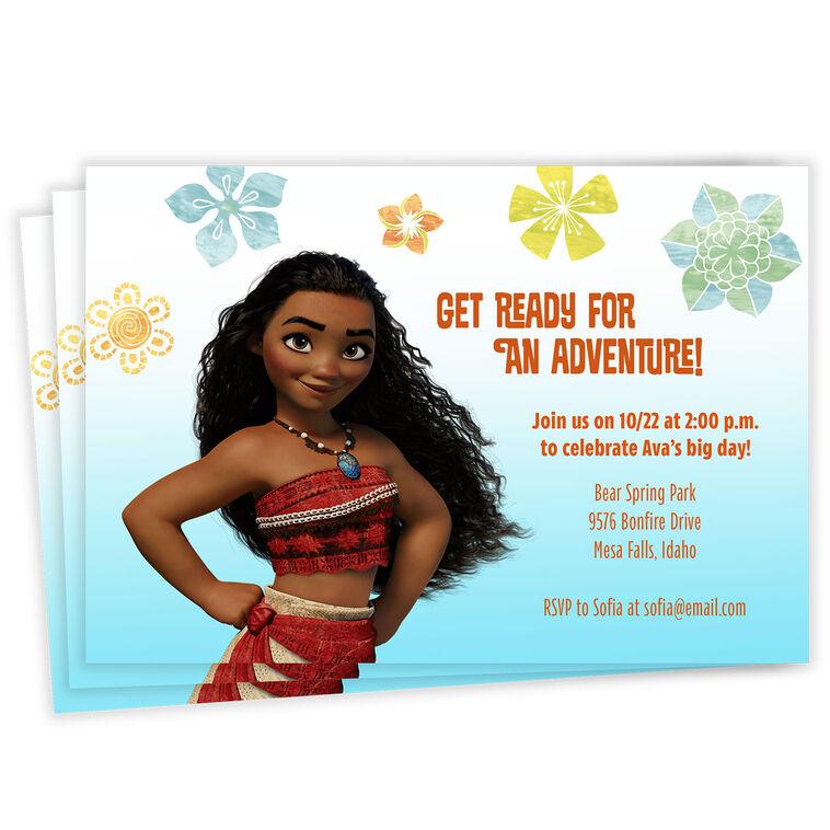 hallmark Disney Moana Get Ready for Adventure Flat Birthday Invitation