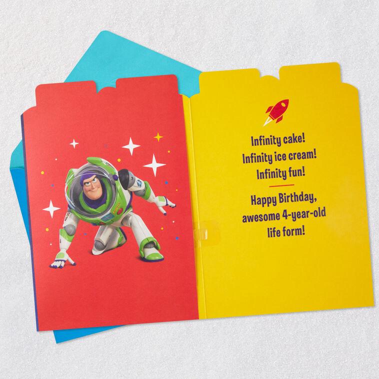 Hallmark Disney/Pixar Toy Story Buzz Lightyear Infinity Fun Musical 4th Birthday Card