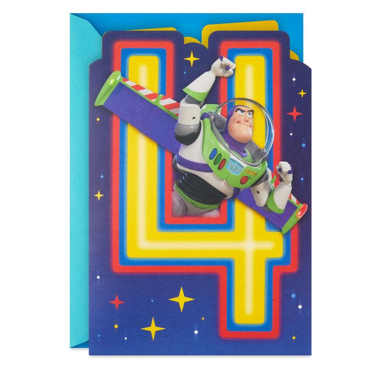 hallmark Disney/Pixar Toy Story Buzz Lightyear Infinity Fun Musical 4th Birthday Card
