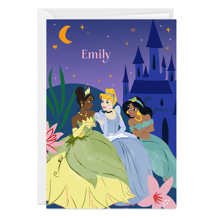 hallmark Disney Princess Tiana Cinderella and Jasmine Custom Card