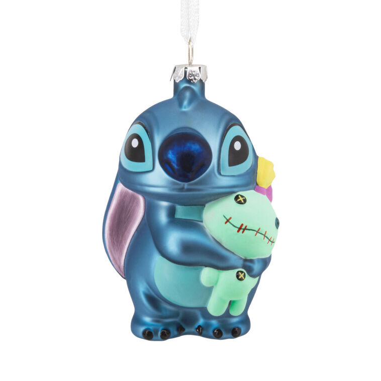 hallmark Disney Stitch With Scrump Blown Glass Hallmark Ornament