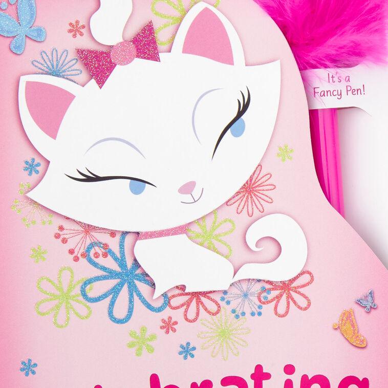 Hallmark Disney The Aristocats Marie Purr-fectly Sweet Birthday Card With Feather-Topped Pen