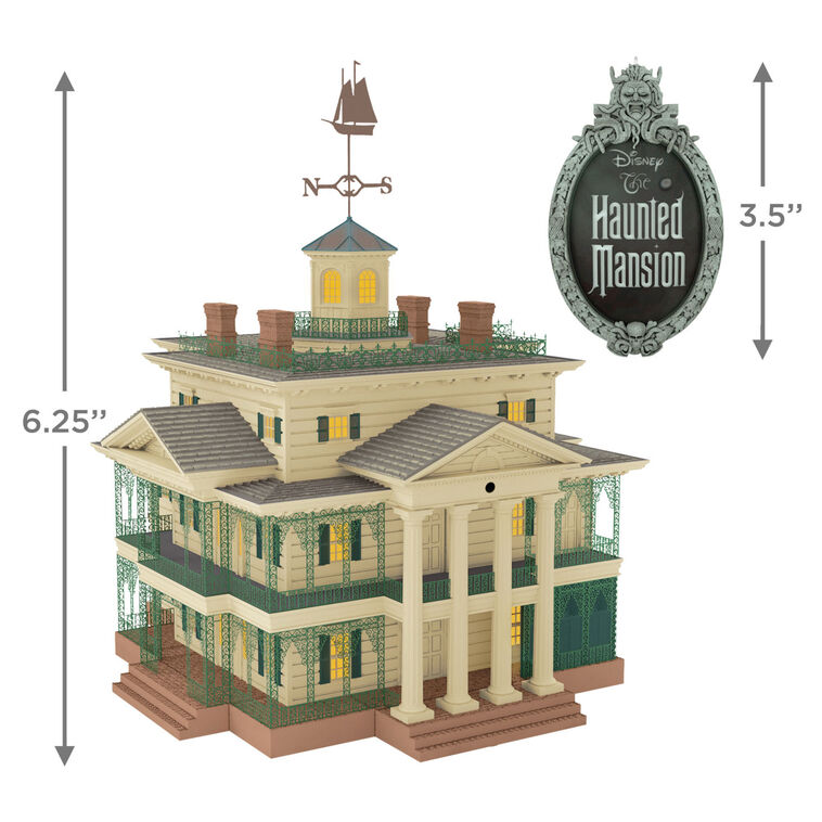 Hallmark Disney The Haunted Mansion Collection Disneyland Manor Tree Topper With Light And Sound