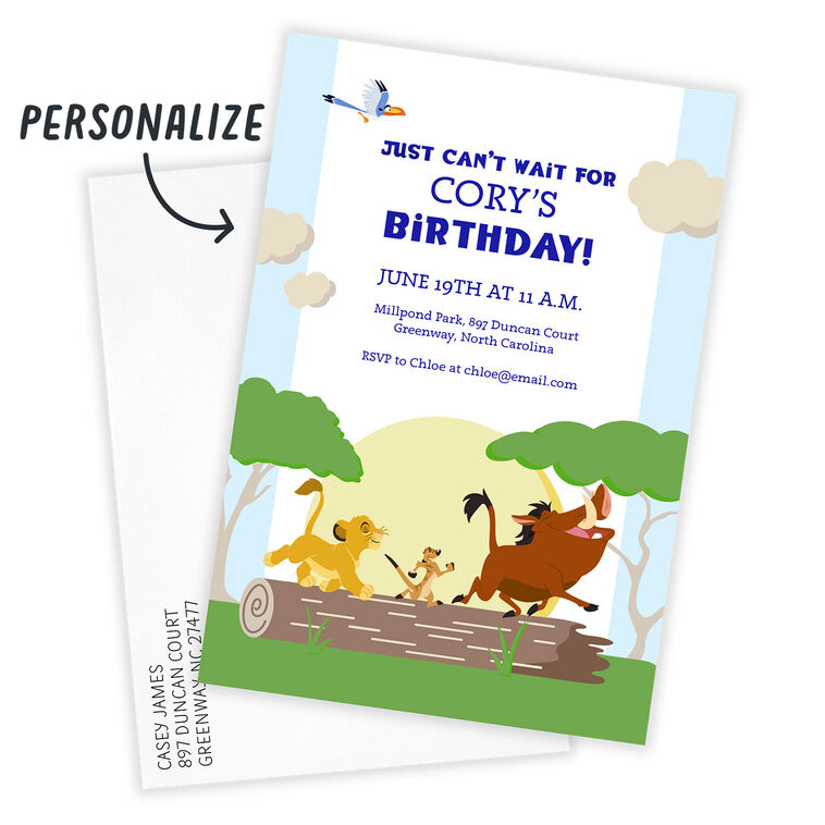 Hallmark Disney The Lion King Just Can’t Wait Birthday Invitation