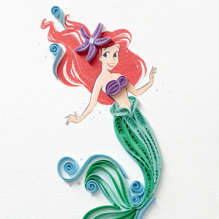 Hallmark Disney The Little Mermaid A Dream Come True Quilled Paper Handmade Card