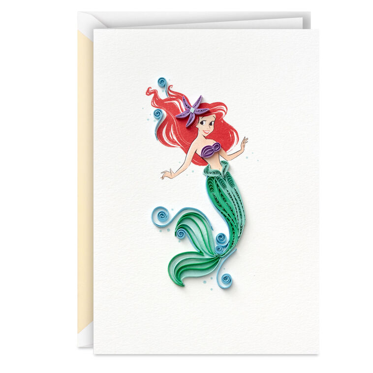 hallmark Disney The Little Mermaid A Dream Come True Quilled Paper Handmade Card