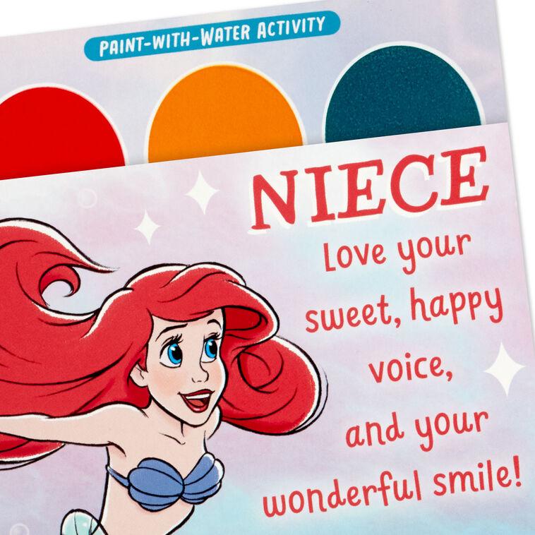 Hallmark Disney The Little Mermaid Ariel Splashy Fun Birthday Card For Niece With Paint-With-Water Activity