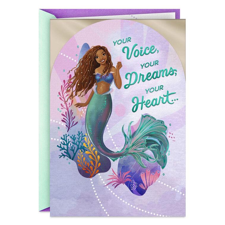 hallmark Disney The Little Mermaid Dreams and Heart Birthday Card