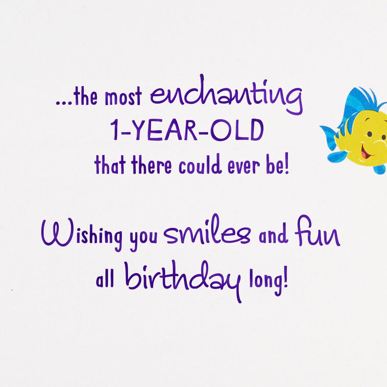 Hallmark Disney The Little Mermaid First Birthday Card For Girl With Sticker