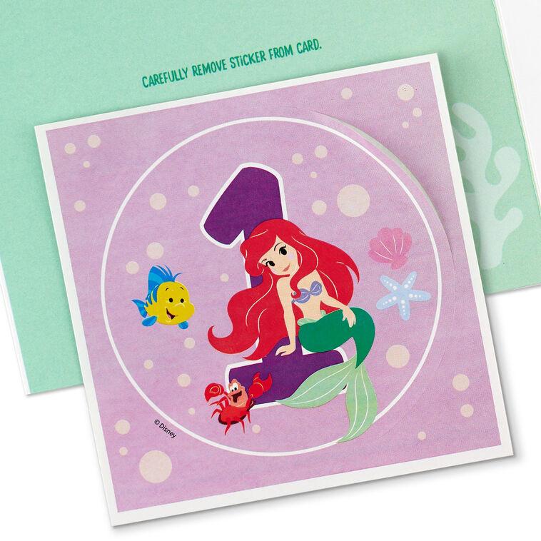Hallmark Disney The Little Mermaid First Birthday Card For Girl With Sticker