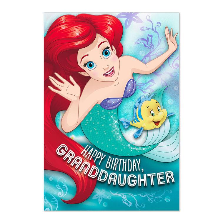 hallmark Disney The Little Mermaid One Amazing Princess Birthday Card With Crown for Granddaughter