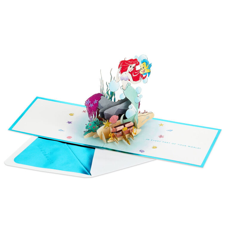 Hallmark Disney The Little Mermaid Wishing You Happiness 3D Pop-Up Card
