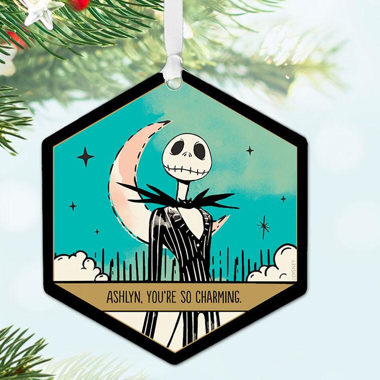 Hallmark Disney Tim Burton's The Nightmare Before Christmas Metal Personalized Ornament Custom Text