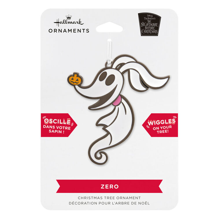Hallmark Disney Tim Burton's The Nightmare Before Christmas Zero Moving Metal Hallmark Ornament