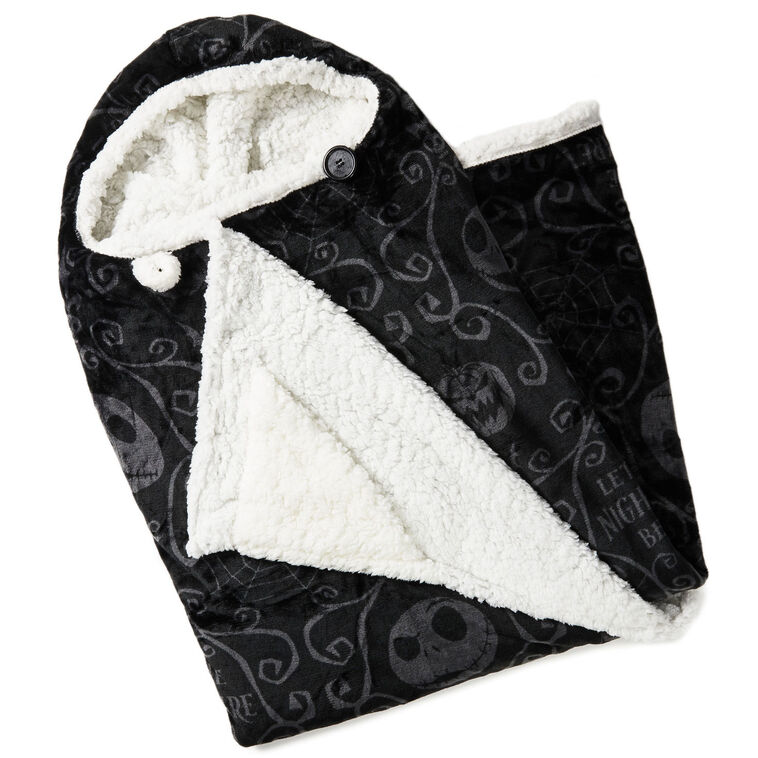 hallmark Disney Tim Burton's The Nightmare Before Christmas Jack Skellington Hooded Blanket
