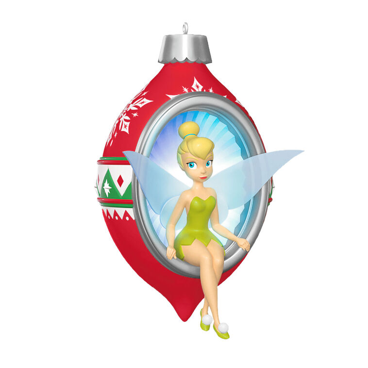 hallmark Disney Tinker Bell Trimming the Tree With Tink Ornament With Light