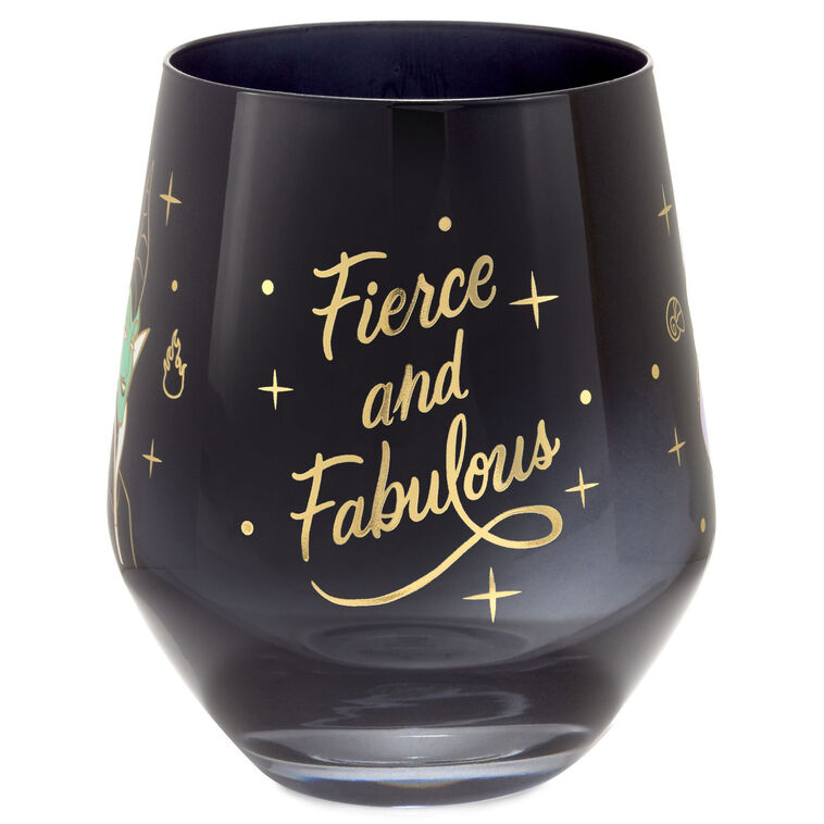 hallmark Disney Villains Fierce and Fabulous Stemless Wine Glass 16 oz