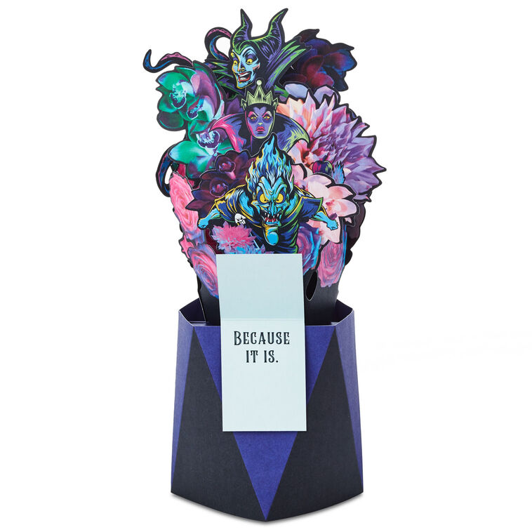 Hallmark Disney Villains Floral Bouquet Pop-Up Card