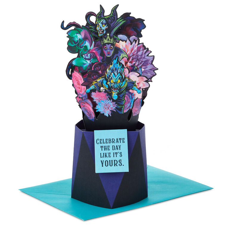 hallmark Disney Villains Floral Bouquet Pop-Up Card