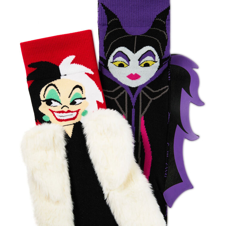 Hallmark Disney Villains Maleficent And Cruella De Vil Novelty Socks