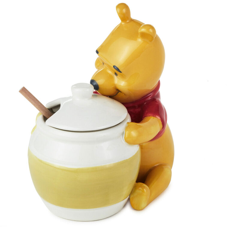 Hallmark Disney Winnie The Pooh Ceramic Honey Pot With Serving Wand Set Of 2