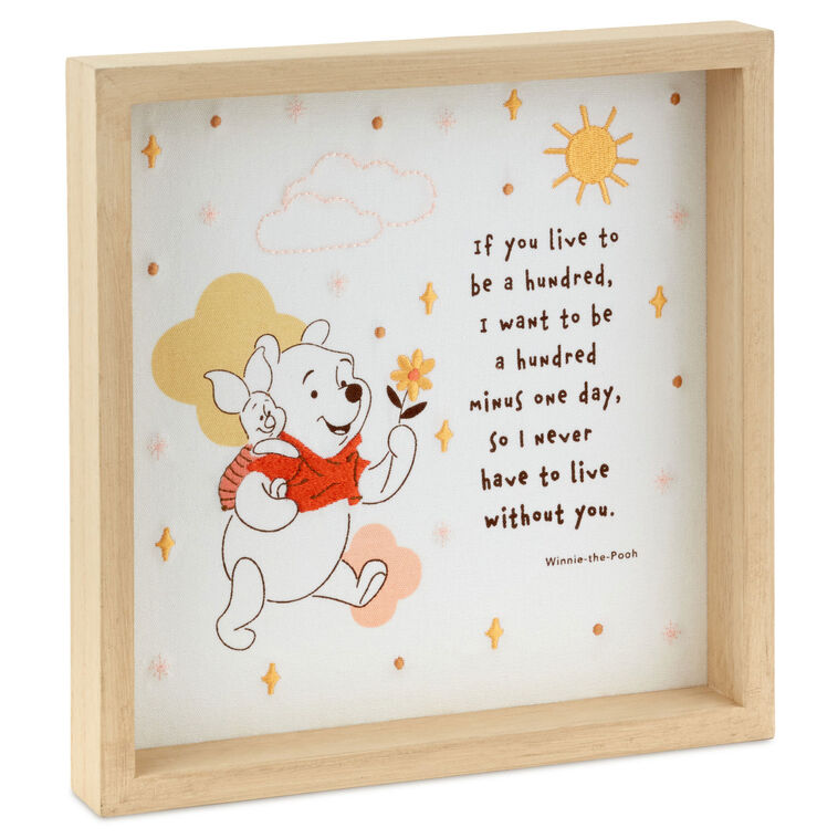 hallmark Disney Winnie the Pooh Framed Quote Sign 10x10