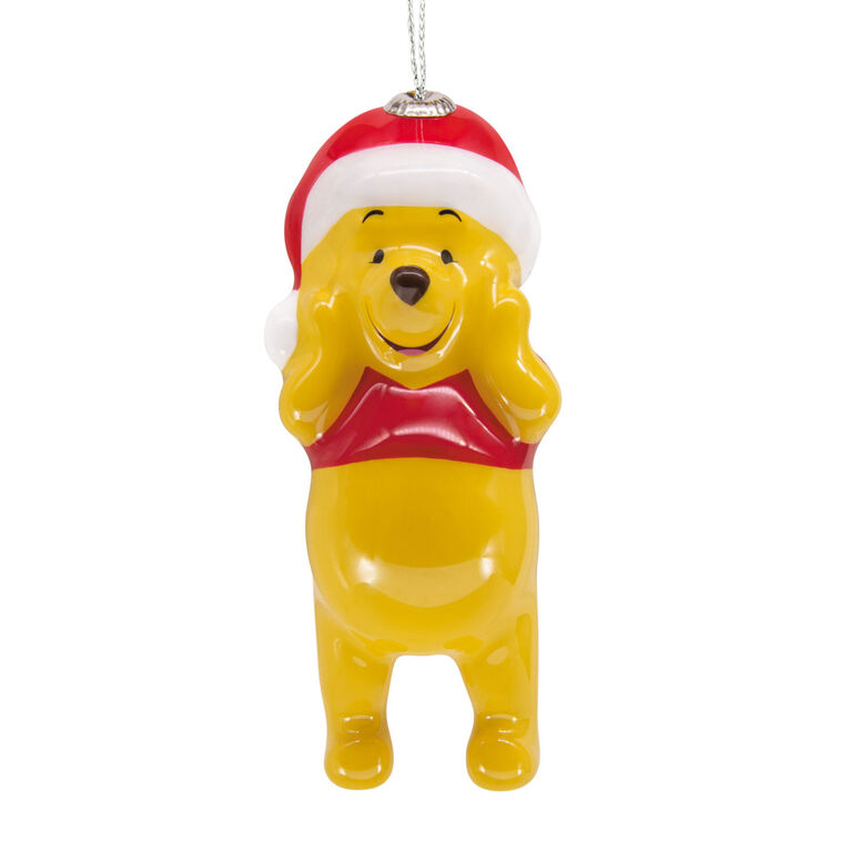 hallmark Disney Winnie the Pooh in Santa Hat Shatterproof Hallmark Ornament