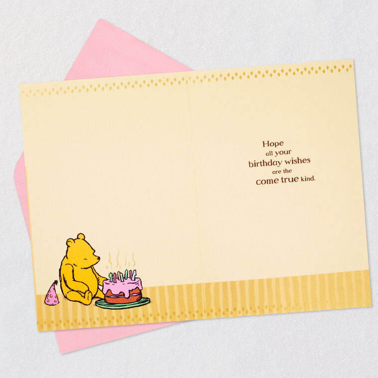 Hallmark Disney Winnie The Pooh Wishes Come True Birthday Card