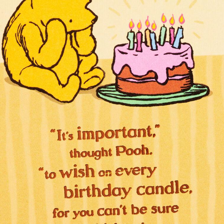 Hallmark Disney Winnie The Pooh Wishes Come True Birthday Card