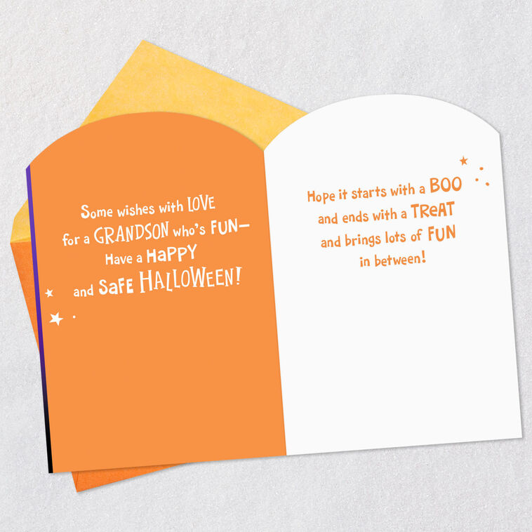 Hallmark Dog In Ghost Costume Halloween Card For Grandson