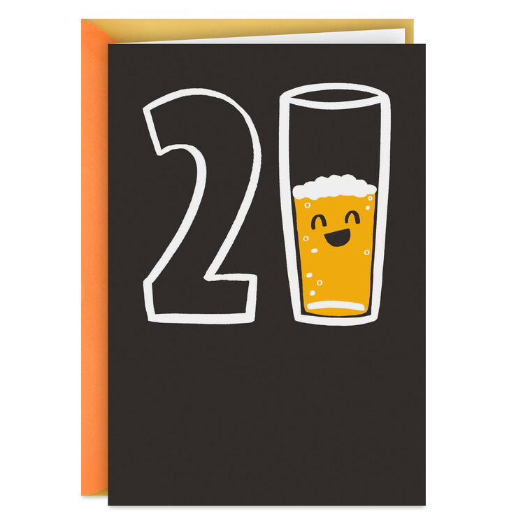 hallmark Don't Settle for Half-Glassed Funny 21st Birthday Card