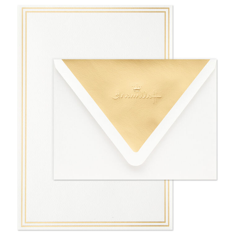 Hallmark Double Gold Border Stationery Set Box Of 20