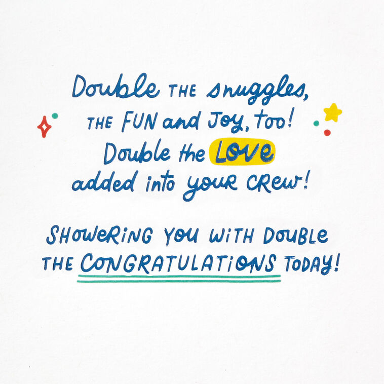 Hallmark Double The Happiness Baby Shower Card For Twins
