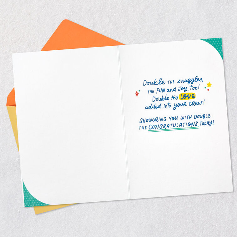 Hallmark Double The Happiness Baby Shower Card For Twins