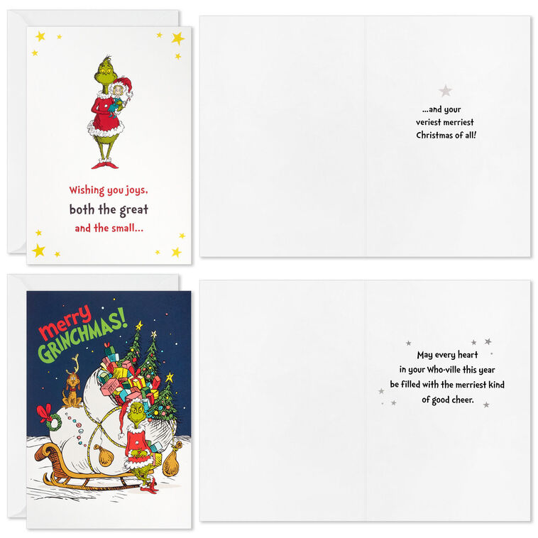 Hallmark Dr. Seuss Grinch Assorted Boxed Christmas Cards Pack Of 24