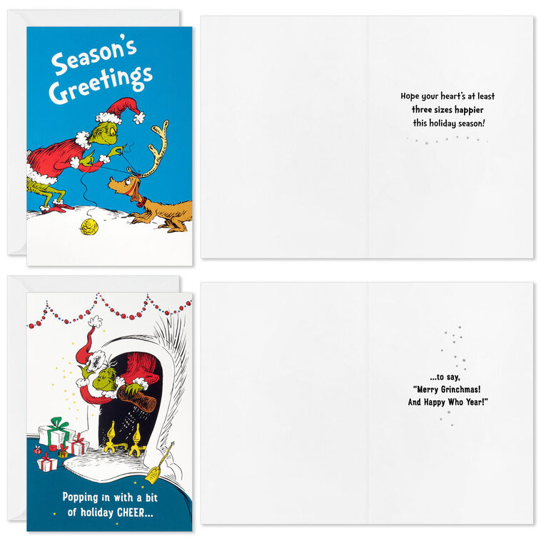 Hallmark Dr. Seuss Grinch Assorted Boxed Christmas Cards Pack Of 24