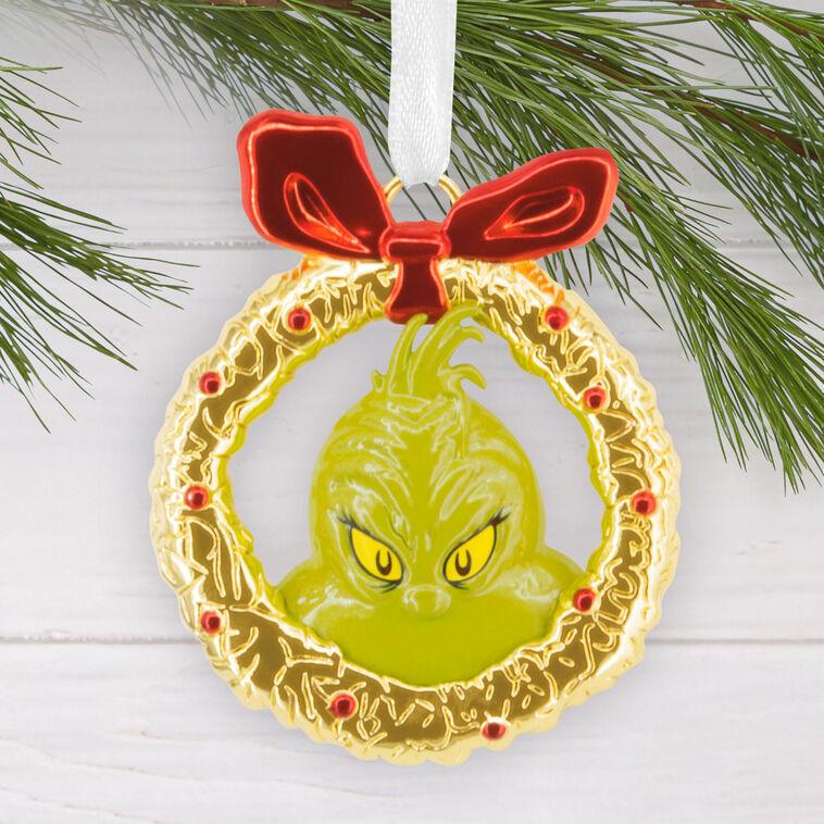 Hallmark Dr. Seuss's How The Grinch Stole Christmas ™ Grinch In Wreath Metal Hallmark Ornament