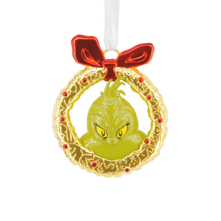 hallmark Dr. Seuss's How the Grinch Stole Christmas ™ Grinch in Wreath Metal Hallmark Ornament